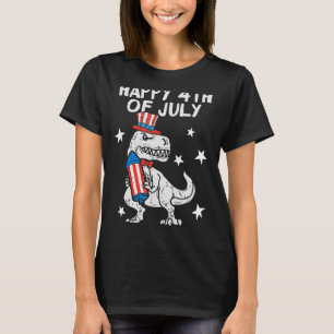 Camiseta Niños Felices 4 De Julio Niños Pequeños Trex Dinos