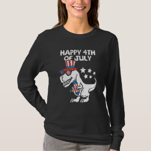 Camiseta Niños Felices 4 De Julio T-Rex Dino Dinosaurio Bab