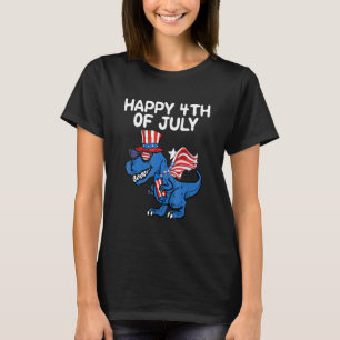 Camiseta Niños Felices 4 De Julio T-Rex Dino Dinosaurio Bab