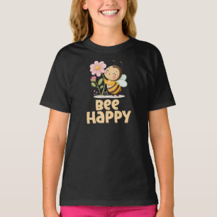 Camiseta Niños Felices Abeja, Abeja y Flor Lindos 