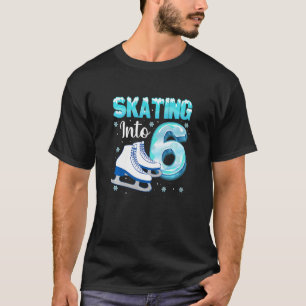 Camiseta Niños Felices Cumpleaños Patinaje Hielo Sexto Bday