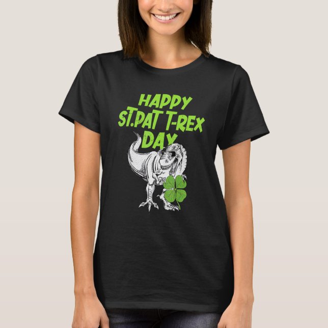 Camiseta Niños Felices Día de St Pat Trex Graciosos Día de  (Anverso)