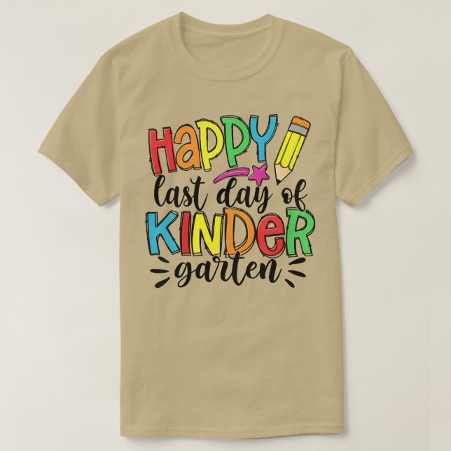 Camiseta Niños felices el último día de camisas de guarderí (Diseño del anverso)