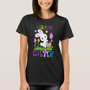 Camiseta Niños Felices Pascua Bunny Egg Basket Honeybee Flo