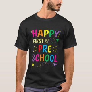 Camiseta Niños Felices Primer Día De Enseñanza Preescolar