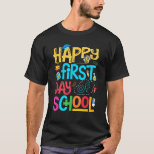 Camiseta Niños Felices Primer Día De Escuela Estudiante De
