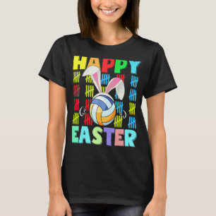 Camiseta Niños felices Voleibol de Pascua Conejo Oídos Huev