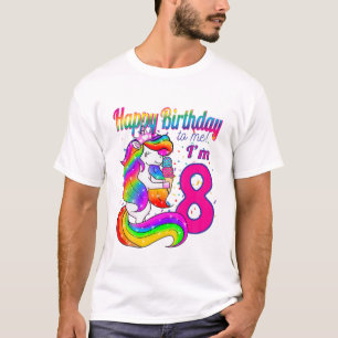 Camiseta Niños Feliz cumpleaños a mí, Unicornio de 8 años