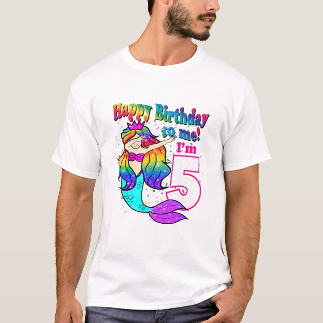 Camiseta ¡Niños Feliz Cumpleaños Para Mí! Soy una sirena de (Anverso)