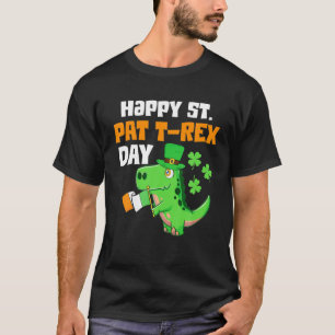 Camiseta Niños Feliz Día de St Pat Trex Dinosaur St Patrick