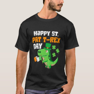 Camiseta Niños Feliz Día de St Pat Trex Dinosaur St Patrick