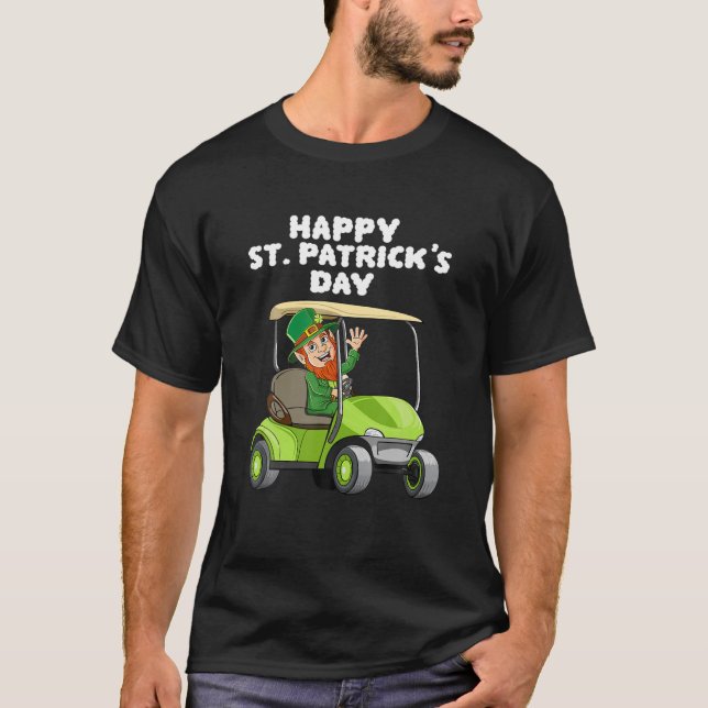 Camiseta Niños Feliz Día de St Patricks Carro de golf Lepre (Anverso)