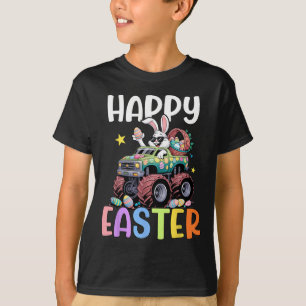 Camiseta Niños Feliz Monstruo de Pascua Camión Pascua Conej