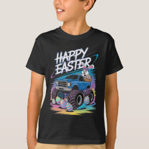 Camiseta Niños Feliz Monstruo de Pascua Camión Pascua Huevo