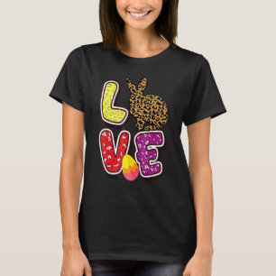 Camiseta Niños Feliz Pascua Amor Leopardo Conejo Oídos Grac
