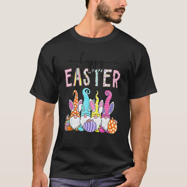 Camiseta Niños Feliz Pascua Gnome Bunny Ears Graciosos Huev (Anverso)