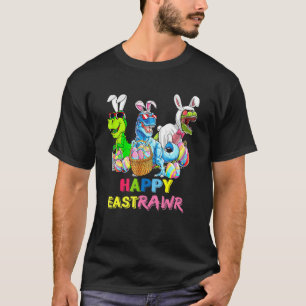 Camiseta Niños Feliz Pascua Para Rex Dino Con Huevo De Oído