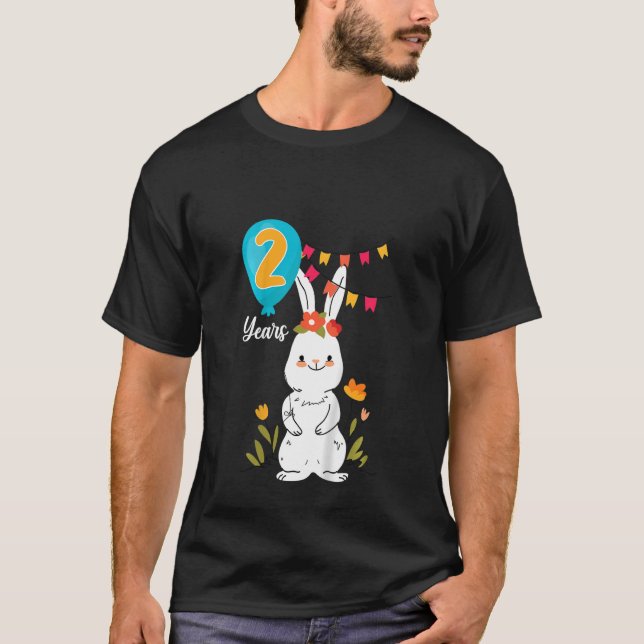 Camiseta Niños Fiesta de cumpleaños 2 años Conejo conejo de (Anverso)