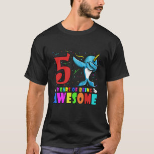 Camiseta Niños Fiesta De Cumpleaños Dabbing Narwhal - 5 Año