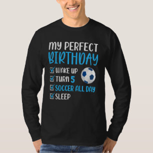 Camiseta Niños Fiesta de cumpleaños de fútbol de 5 años de