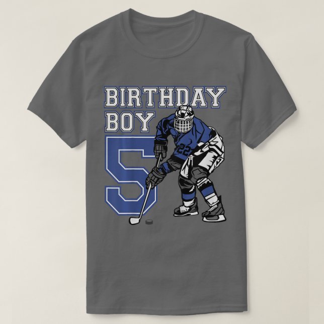 Camiseta Niños Fiesta de cumpleaños temática de hockey sobr (Diseño del anverso)