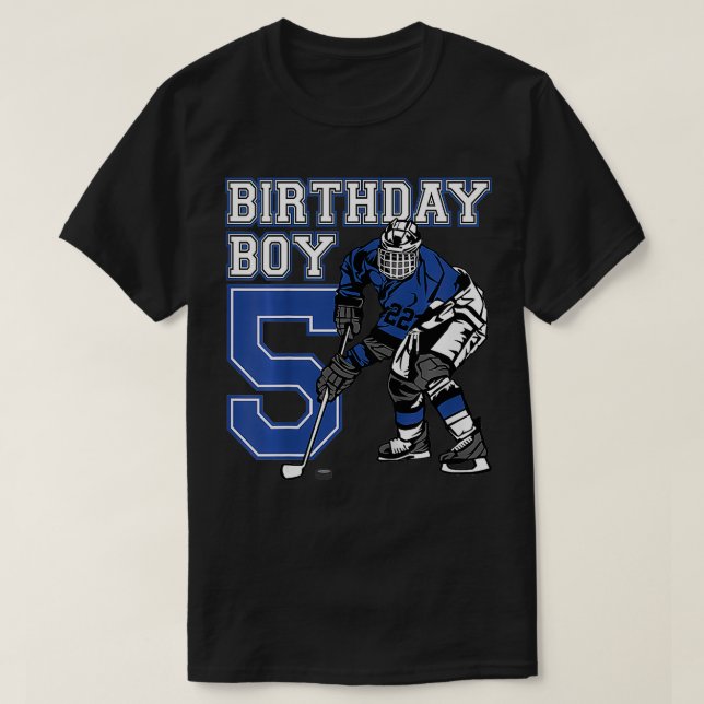 Camiseta Niños Fiesta de cumpleaños temática de hockey sobr (Diseño del anverso)