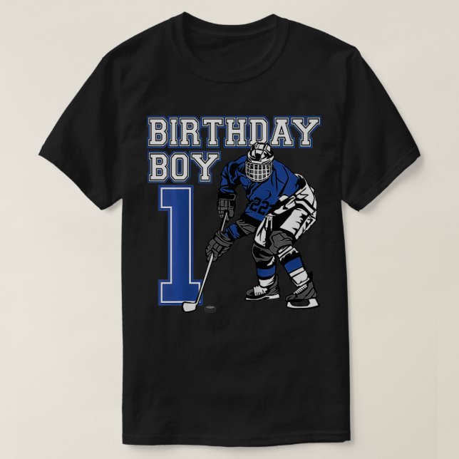 Camiseta Niños Fiesta de cumpleaños temática de hockey sobr (Diseño del anverso)