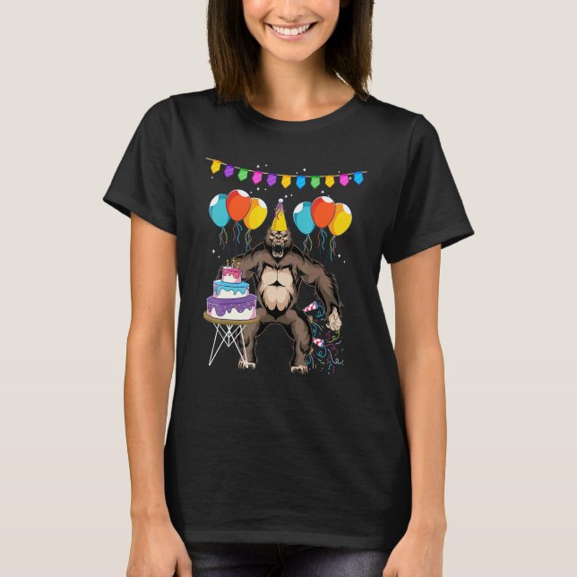 Camiseta Niños Fiesta de cumpleaños Zoológico de monos mono (Anverso)