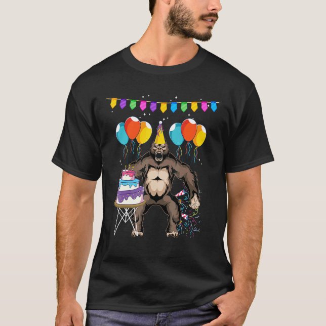 Camiseta Niños Fiesta de cumpleaños Zoológico de monos mono (Anverso)
