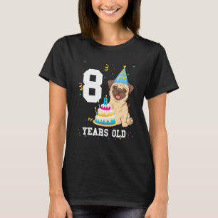 Camiseta Niños Fiestas de 8 años de edad Pug Dog Lover