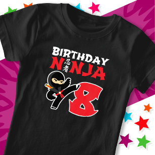 Camiseta Niños Fiestas de Ninja Karate, de 8 años, 8 años