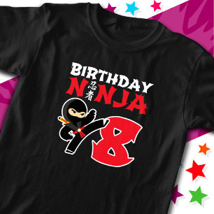 Camiseta Niños Fiestas de Ninja Karate, de 8 años, 8 años