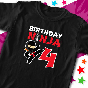 Camiseta Niños Fiestas Karate Ninja de 4 años