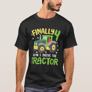 Camiseta Niños Finalmente 4 años de edad Tractor de 4ª Birt