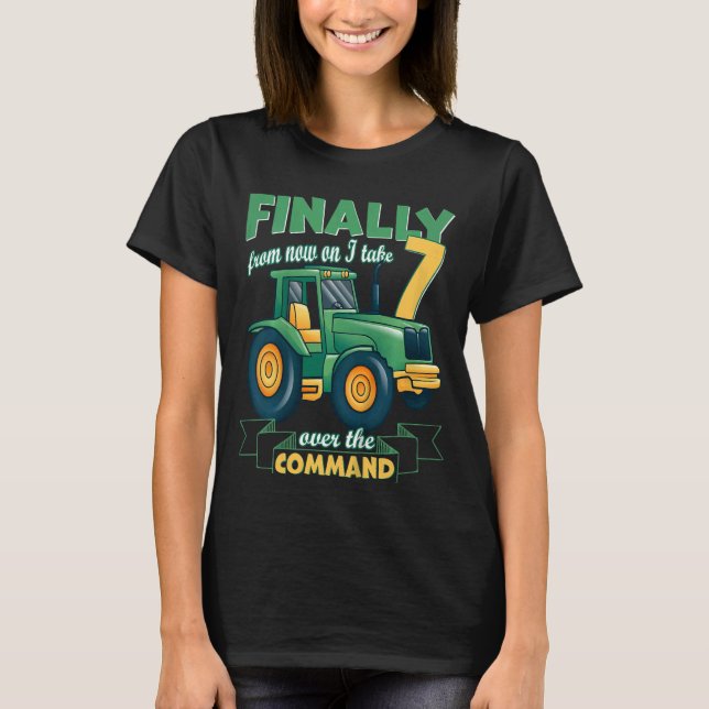 Camiseta Niños Finalmente 7 tractor de 7 años de edad de 7  (Anverso)