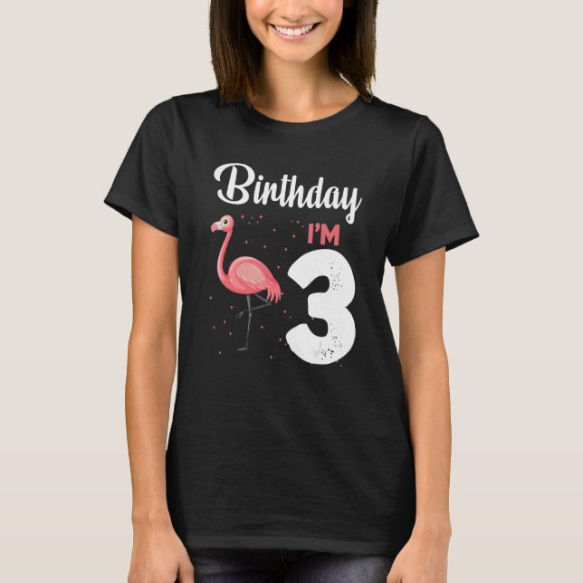 Camiseta Niños Flamingo 3er cumpleaños Flamingos B día 3 añ (Anverso)