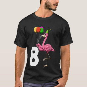 Camiseta Niños Flamingo Cumpleaños 8 Tema Flamingo 8º Nacim