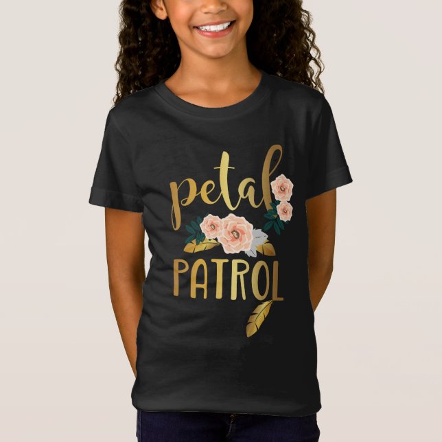 Camiseta Niños Flores Niñas Novias Bridesmaid Petrol (Anverso)