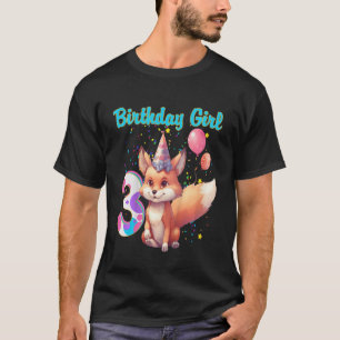 Camiseta Niños Fox Animal 3er cumpleaños Chica Fox Bday 3 a