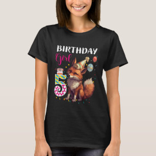 Camiseta Niños Fox Animal 5 Cumpleaños Chica Fox B día 5 añ
