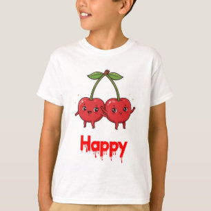 Camiseta Niños Fruta Cute Amigos De Cerezo.