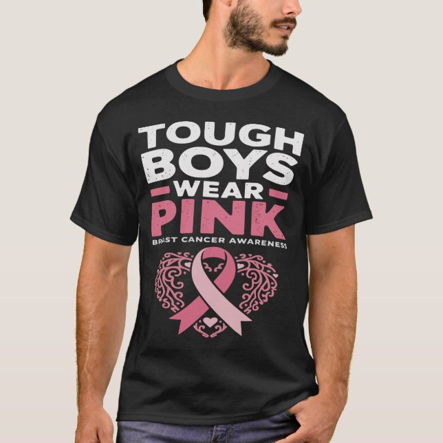 Camiseta Niños fuertes Cinta rosa Conciencia sobre el cánce (Anverso)