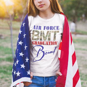 Camiseta Niños Fuerza Aérea BMT Graduación Bound Front Back