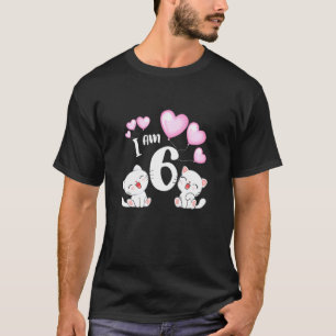 Camiseta Niños Gato Kitty Tengo 6 Años Ropa De 6 Años