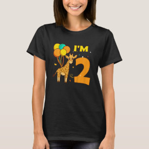 Camiseta Niños Giraffe Animales Chica Amor Animal Tengo 2 A