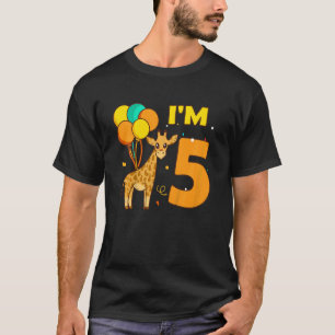 Camiseta Niños Giraffe Animales Chica Amor Animal Tengo 5 A