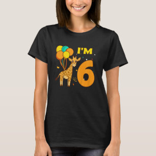 Camiseta Niños Giraffe Animales Chica Amor Animal Tengo 6 A
