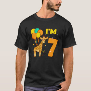 Camiseta Niños Giraffe Animales Chica Amor Animal Tengo 7 A