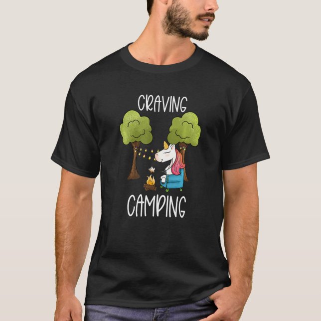 Camiseta Niños glamando gafas de camping unicornio (Anverso)