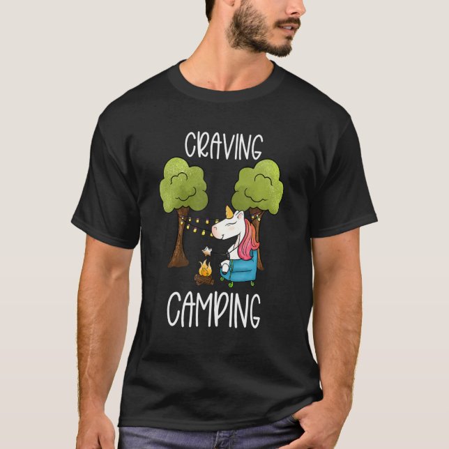 Camiseta Niños glamando gafas de camping unicornio (Anverso)